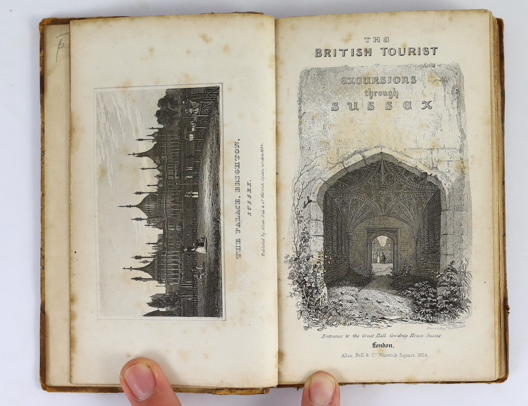 SUSSEX: Excursions in the County of Sussex ... forming a complete guide for the traveller and tourist ... pictorial engraved and printed titles, num. plates and a plan; old half calf and marbled boards (spine defective),